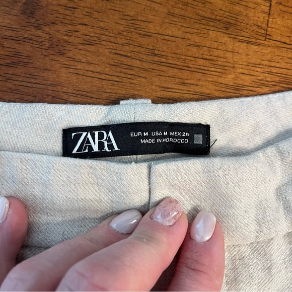 Zara pleated balloon pants bamboo cotton polyester blend size medium - Picture 2 of 7